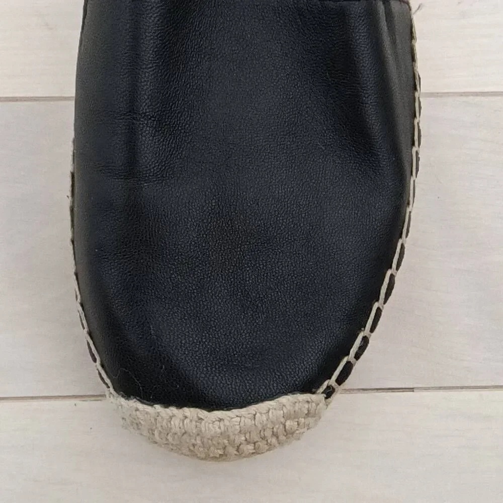 Halogen Women's Leather Woven Casual Loafer Shoes Black Size 8M